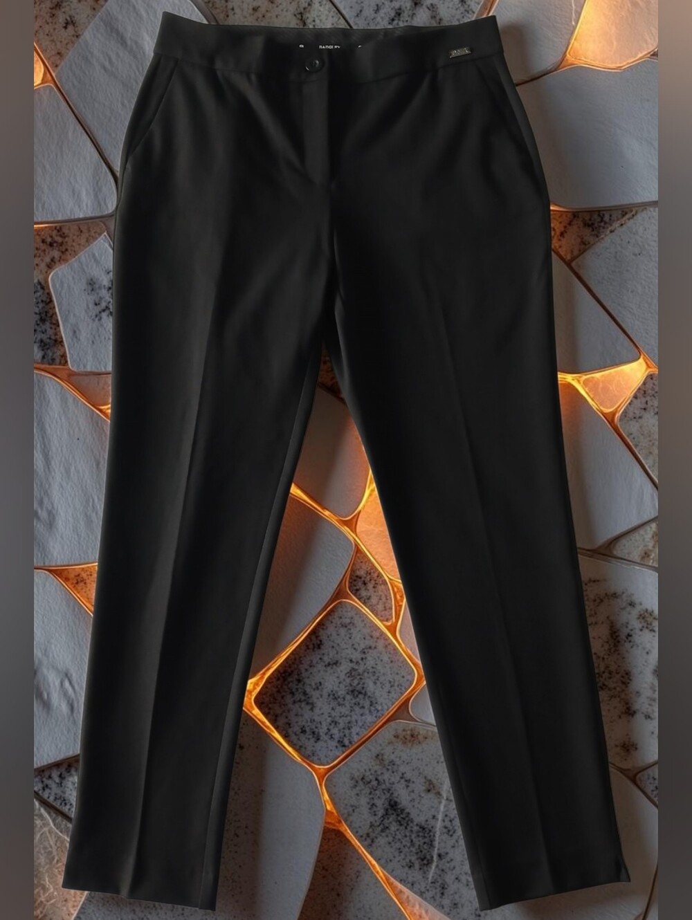 Badgley Mischka Black Tailored Straight-Leg Trousers